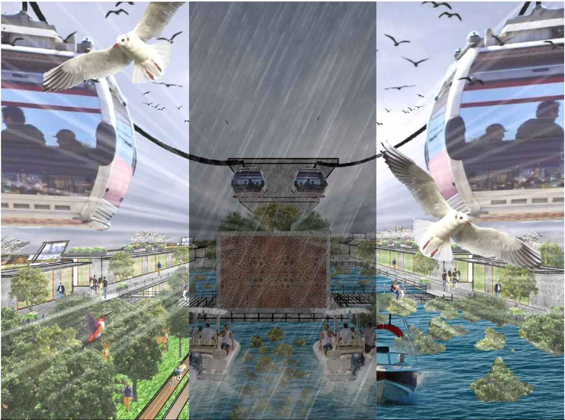 Shared Reality visualisations in three weather conditions