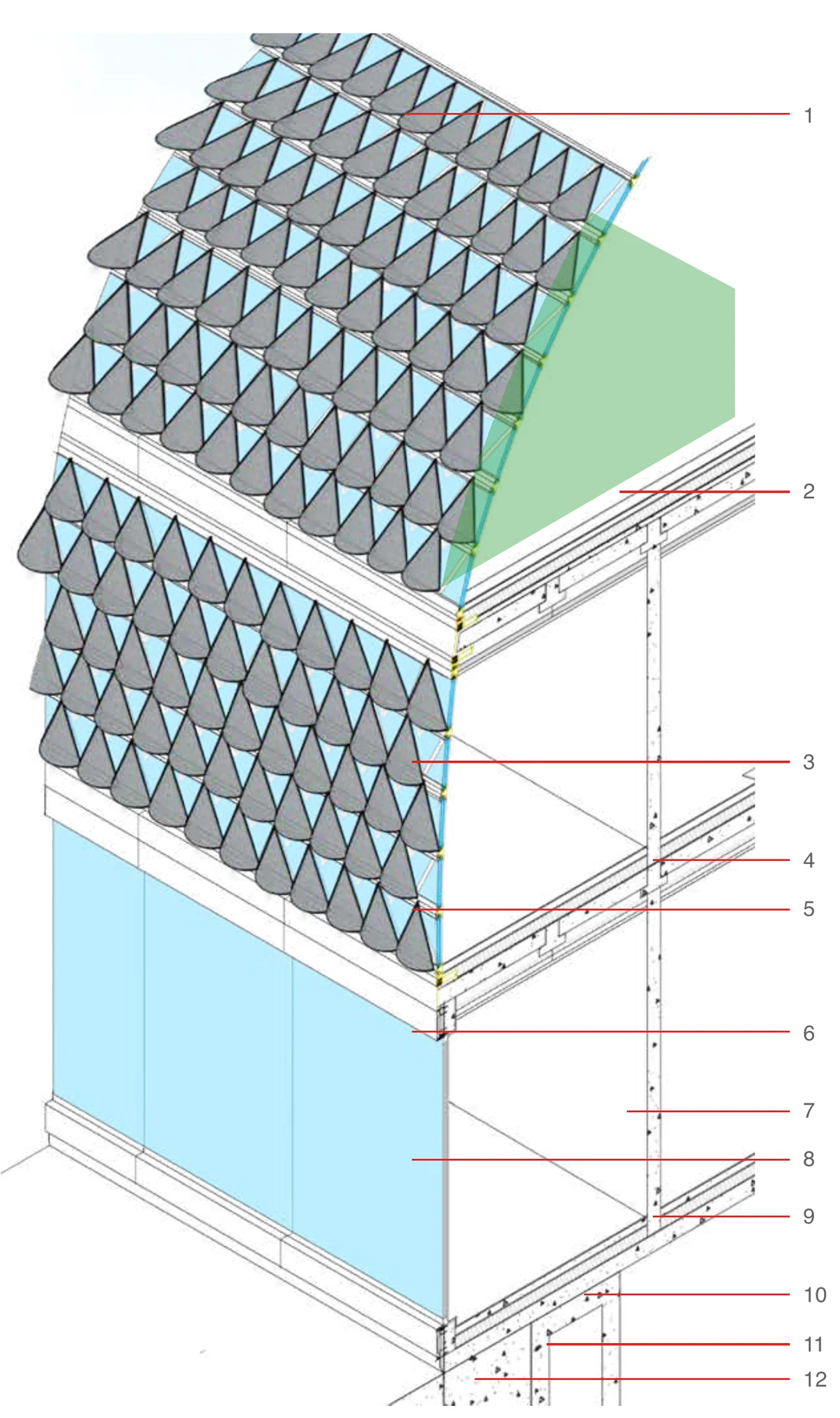Facade construction axonometric