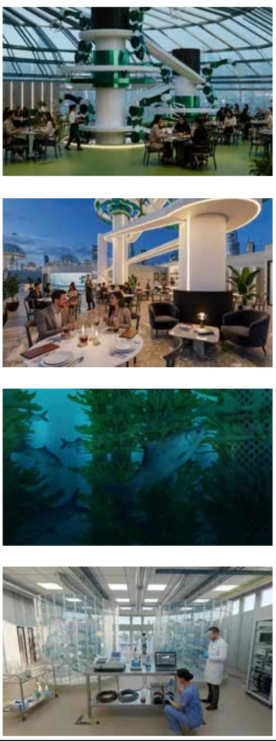 Restaurant, marine and laboratory views