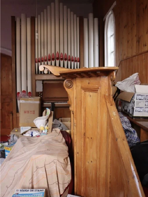 Existing chapel interior with organ